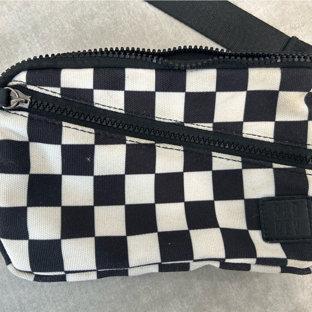 RadRev Black and White Checkered sling belt Bag